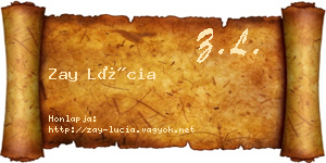 Zay Lúcia névjegykártya